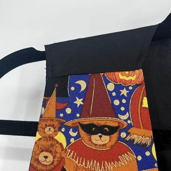 Vintage 80s 90s Halloween Vest Bear Pumpkin Costume Black Orange Trick or Treat - Picture 4 of 9